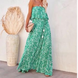 Vici great + white strapless maxi dress